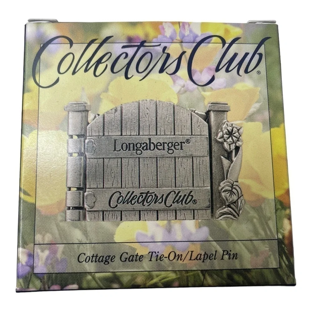 NIB Longaberger Collector’s Club Cottage Gate Basket Tie On/ Lapel Pin